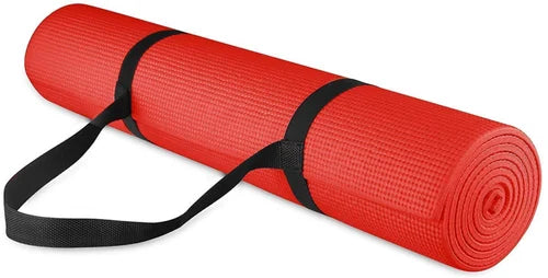 6 mm Red EVA Yoga Mat – Anti-Slip, Textured Surface, 6 × 2 Feet