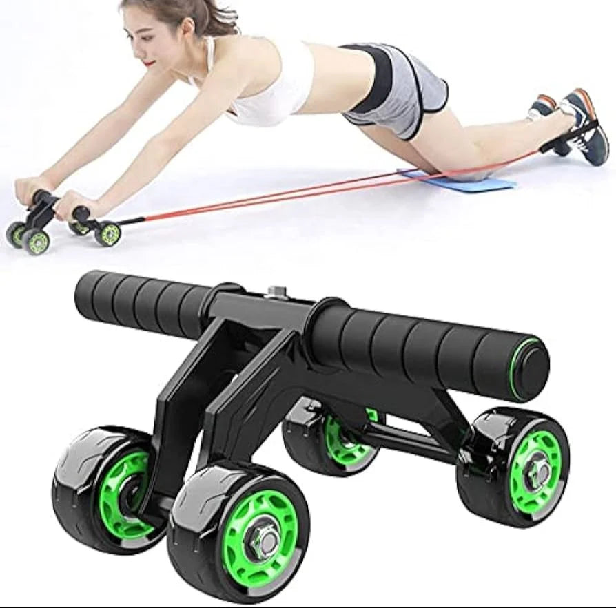 4-Wheel AB Roller – Manual Plastic Abdominal Exercise Wheel | The Fit Byte